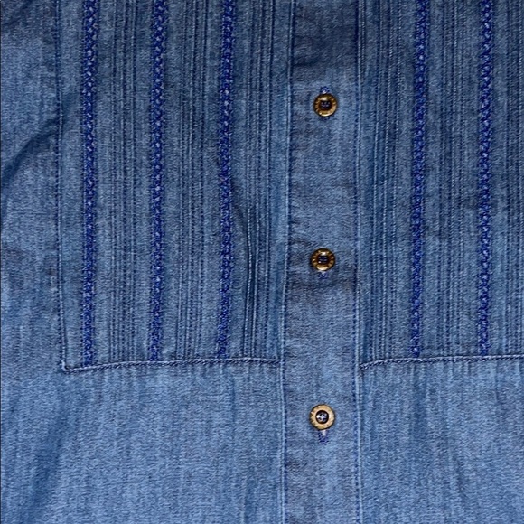 NWT Liz Claiborne Dark Blue Denim Button-Down Shirt Size 14 #265 - Picture 5 of 12